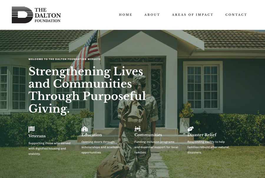 The Dalton Foundation philanthropic website homepage