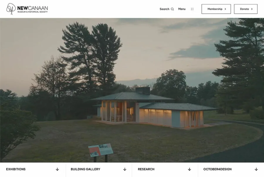 New Canaan Museum and Historical Society website homepage