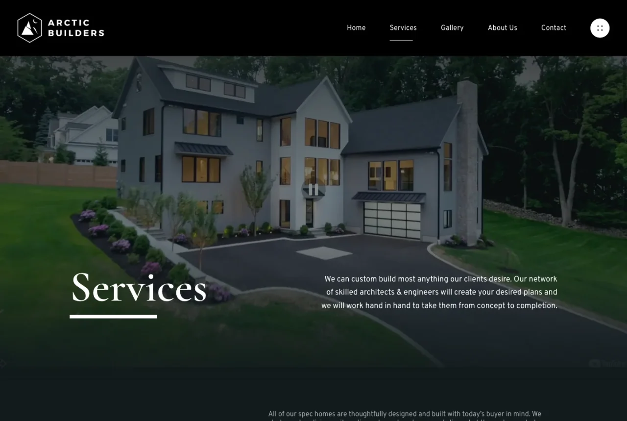 Arctic Builders: Construction services website screenshot