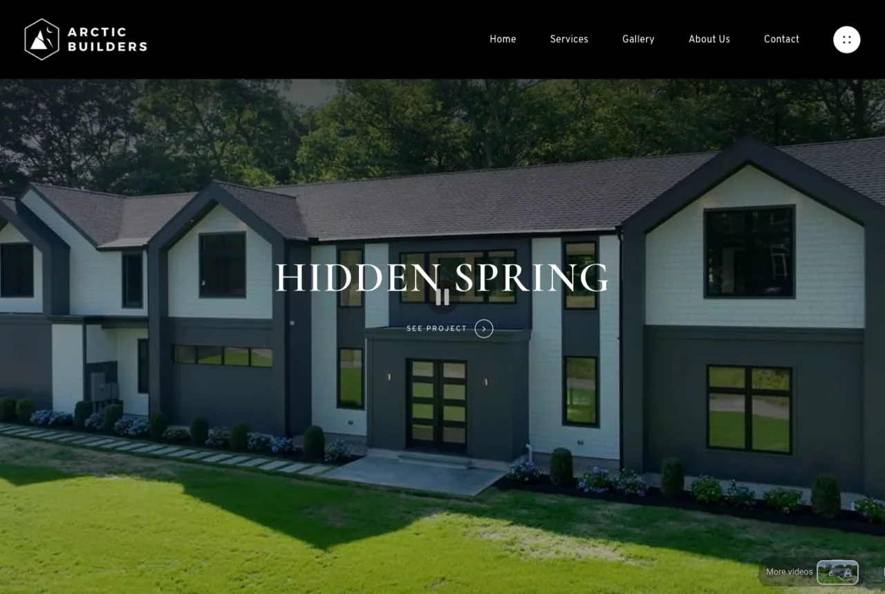 Arctic Builders: Hidden Spring residence website screenshot