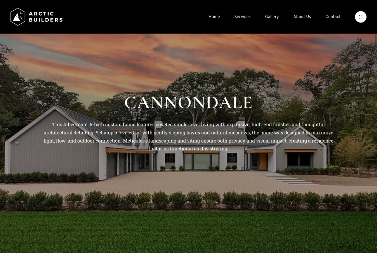Arctic Builders: Cannondale residence website screenshot