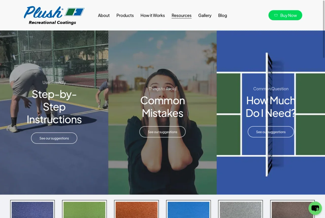 Plush Courts: Technical resources website screenshot