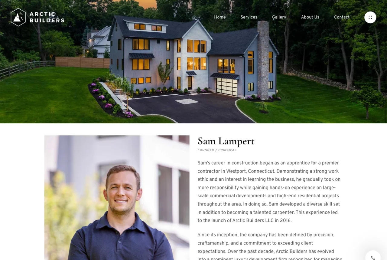 Arctic Builders: About the builders website screenshot