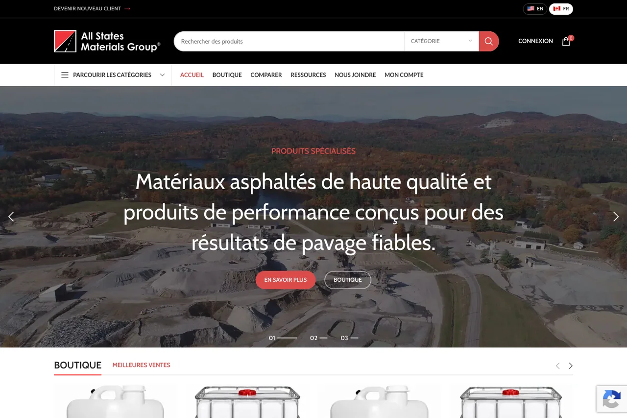 ASMG french-language storefront screenshot