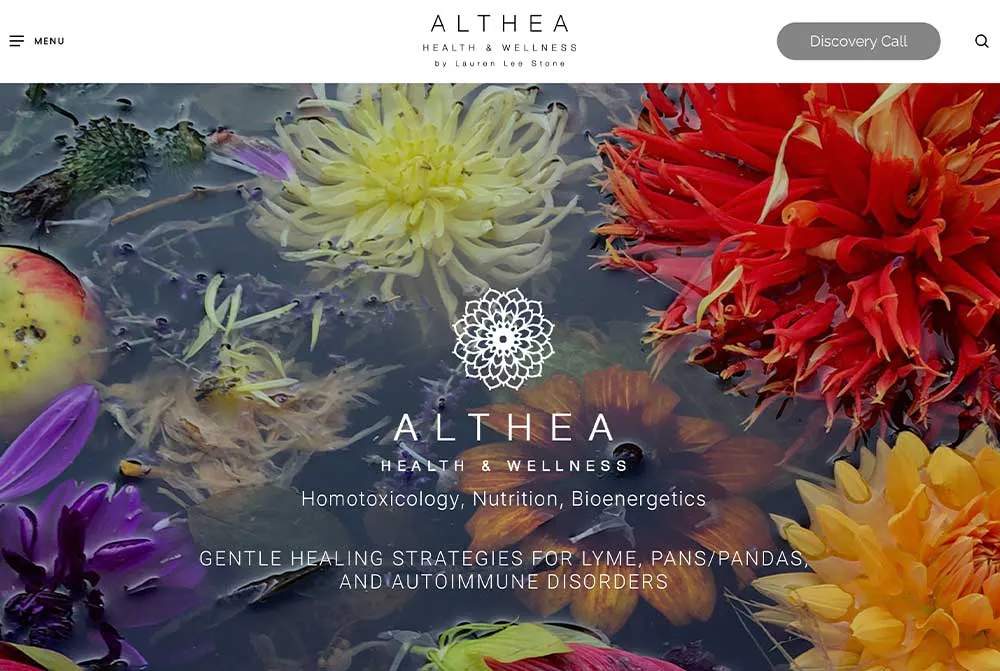 Althea Health & Wellness website homepage designed by AK Design House