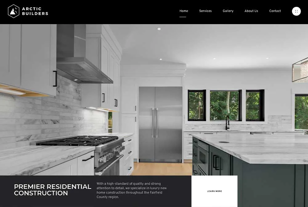 Arctic Builders website homepage designed by AK Design House