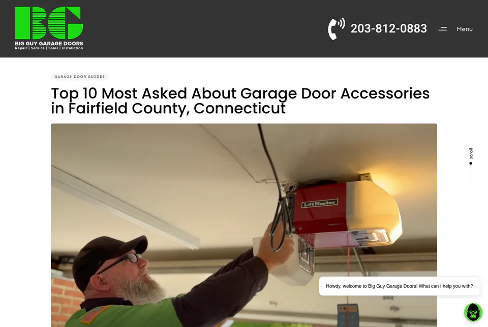 Big Guy Garage Doors: Garage Door Accessories website screenshot