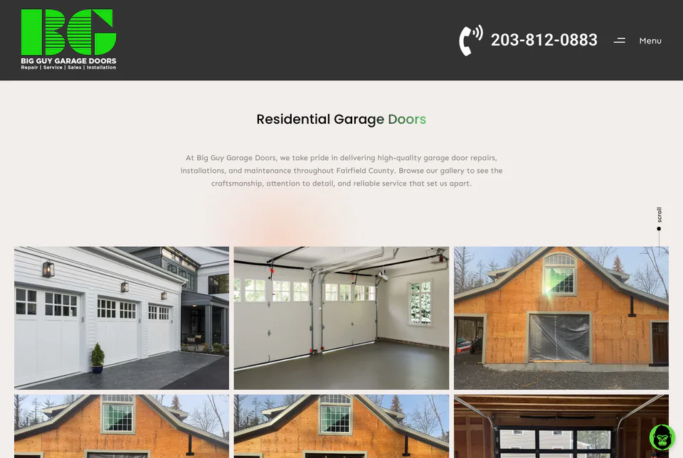 Big Guy Garage Doors: Gallery website screenshot