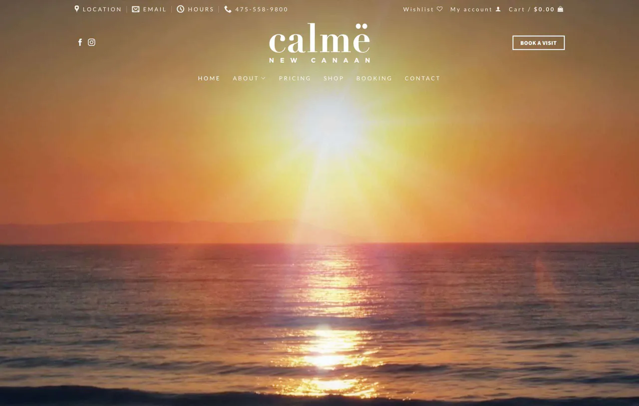 Calme Infrared website homepage designed by AK Design House