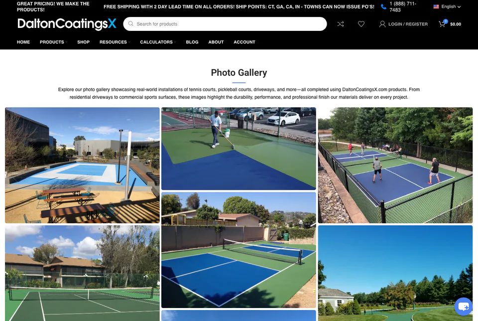 Dalton Coatings X: Gallery website screenshot