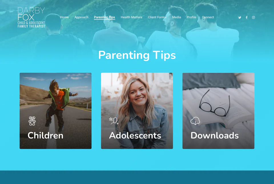 Darby Fox: Parenting Tips website screenshot