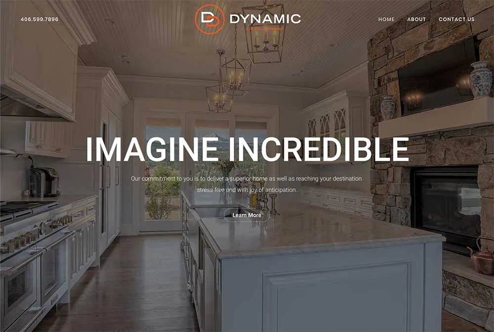 Dynamic Development website homepage designed by AK Design House
