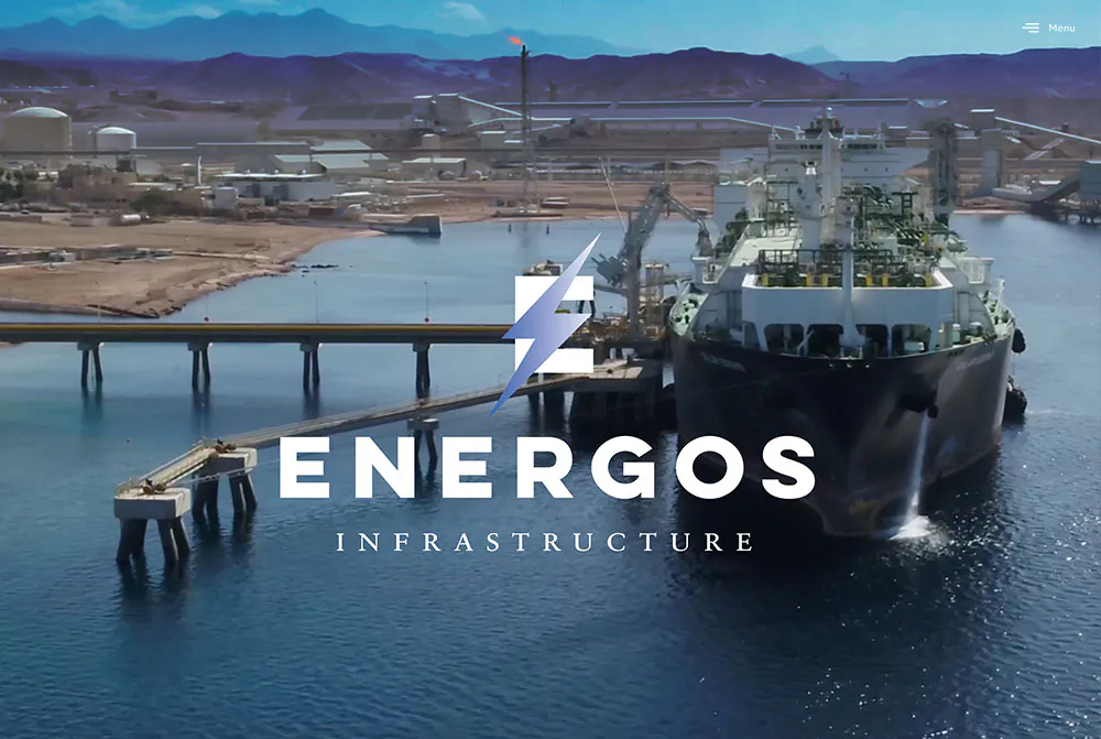 Energos Infrastructure: Original homepage website screenshot