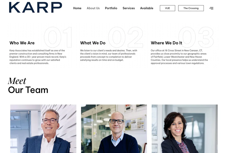 Karp Associates: About the firm website screenshot