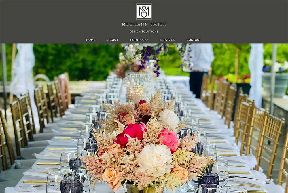 Meghann Smith Designs website homepage designed by AK Design House