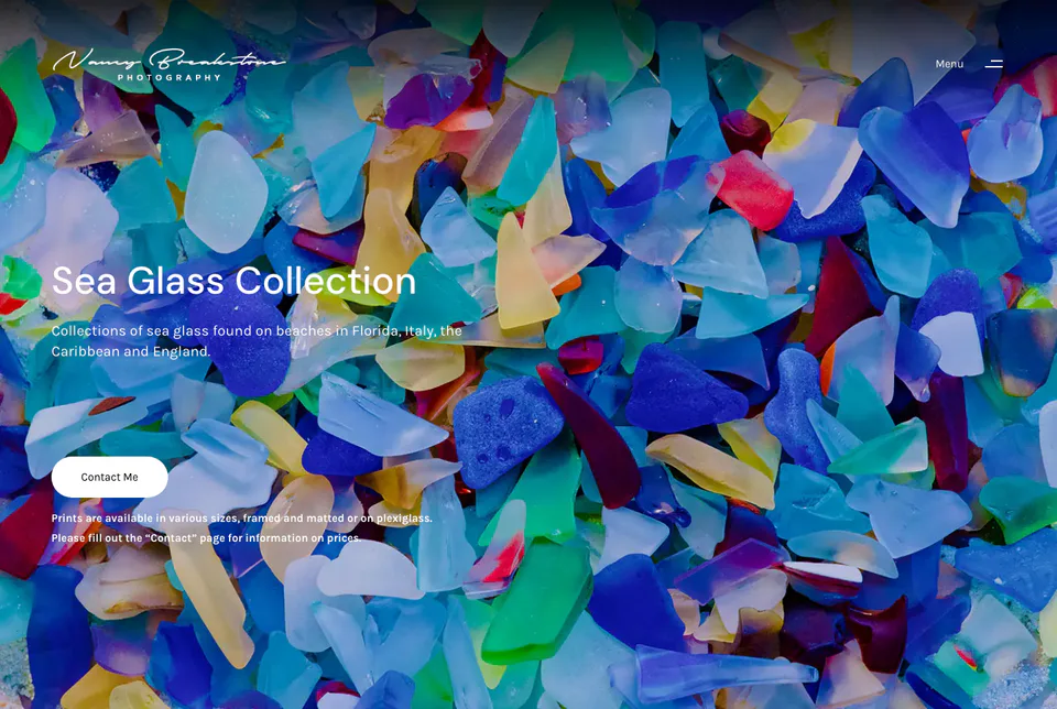 Nancy Breakstone Photography: Sea Glass Collection website screenshot