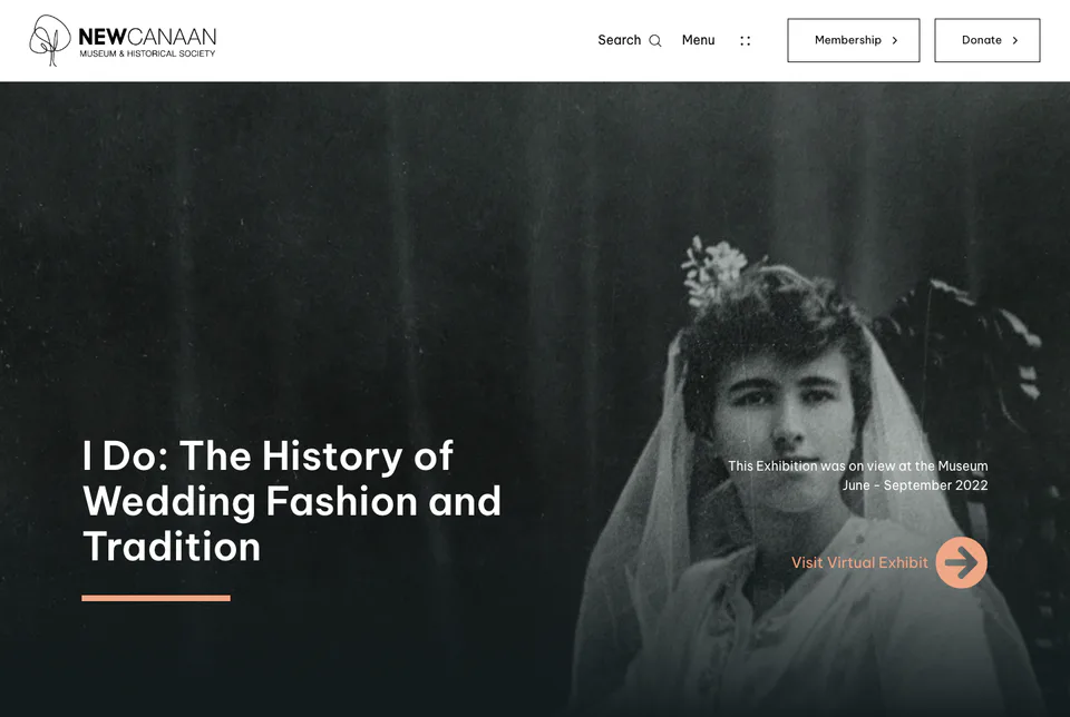 New Canaan Museum & Historical Society: I Do the History of Wedding Fashion website screenshot