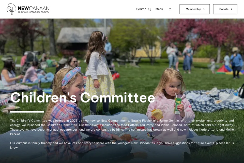 New Canaan Museum & Historical Society: Gallery website screenshot