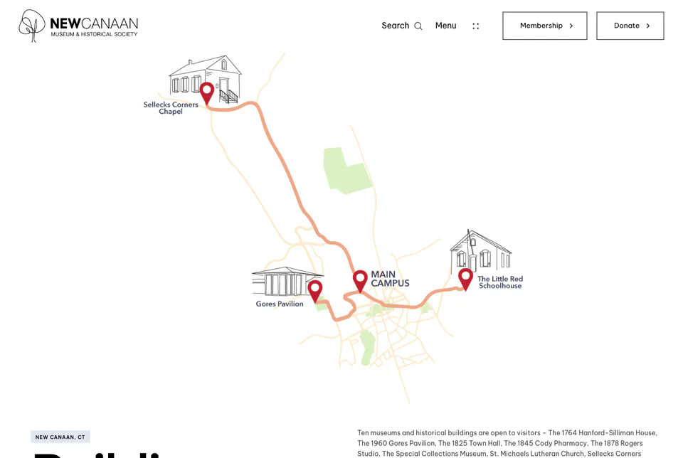 New Canaan Museum & Historical Society: Building Gallery website screenshot