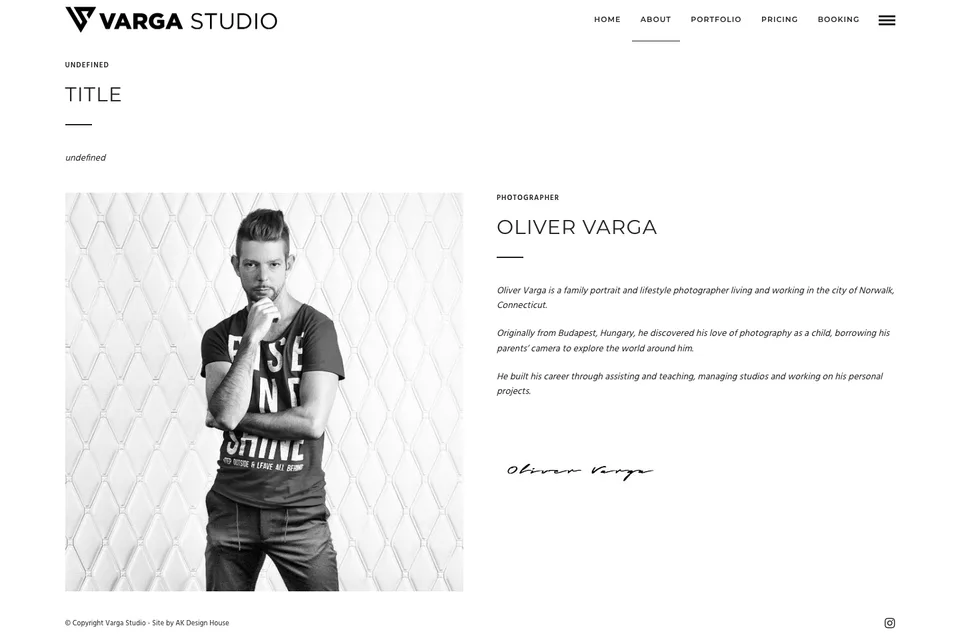 Studio Varga: About website screenshot