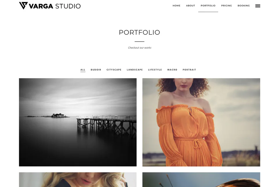 Studio Varga: Portfolio website screenshot