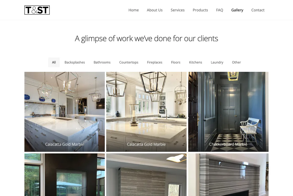 Tile & Stone Techniques: Portfolio website screenshot
