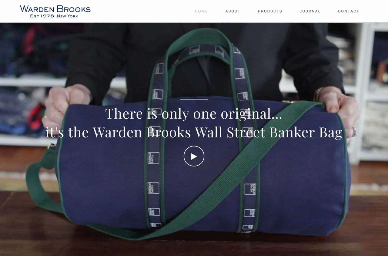 Warden Brooks: Homepage website screenshot