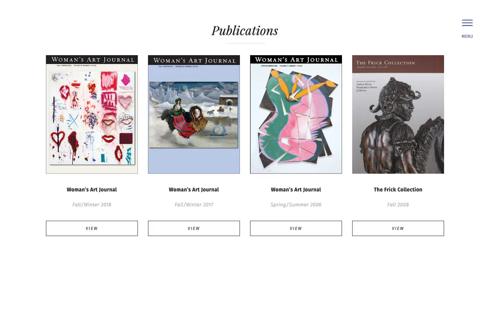 Warfield Eliot: Publications website screenshot